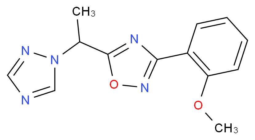 3-(2-methoxyphenyl)-5-[1-(1H-1,2,4-triazol-1-yl)ethyl]-1,2,4-oxadiazole_分子结构_CAS_)