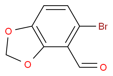 5-溴-1,3-苯并二氧杂环戊二烯-4-甲醛_分子结构_CAS_72744-54-8)