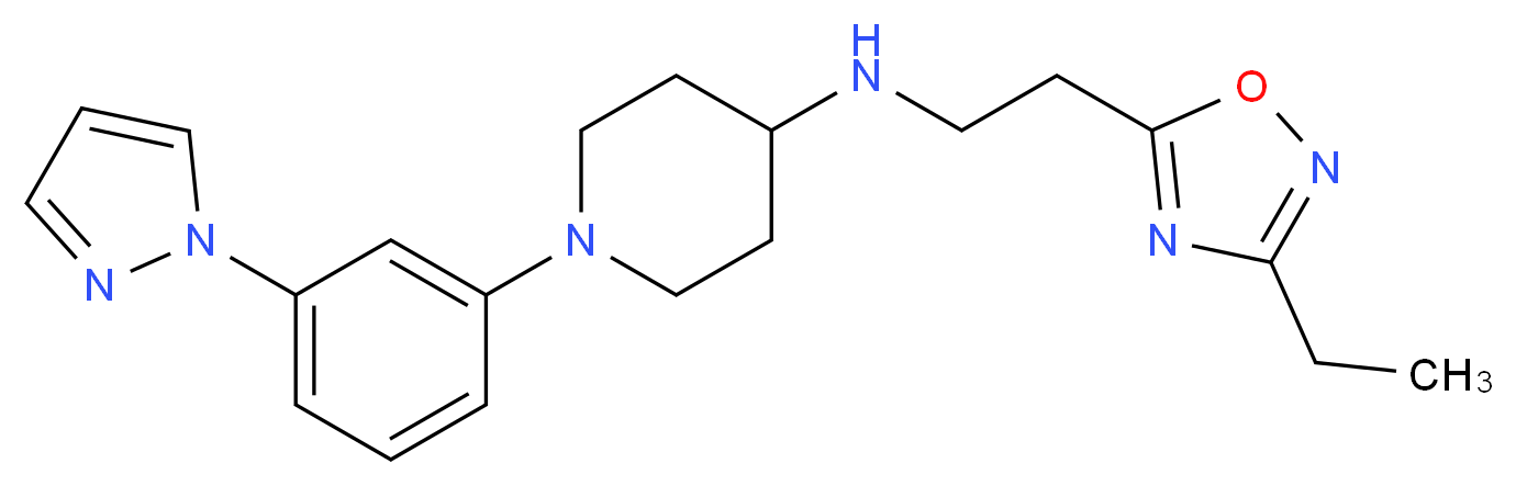 N-[2-(3-ethyl-1,2,4-oxadiazol-5-yl)ethyl]-1-[3-(1H-pyrazol-1-yl)phenyl]-4-piperidinamine_分子结构_CAS_)