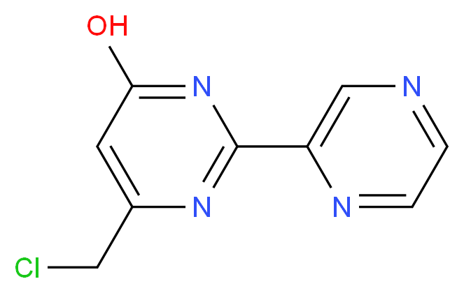 6-(chloromethyl)-2-(pyrazin-2-yl)pyrimidin-4-ol_分子结构_CAS_955887-08-8
