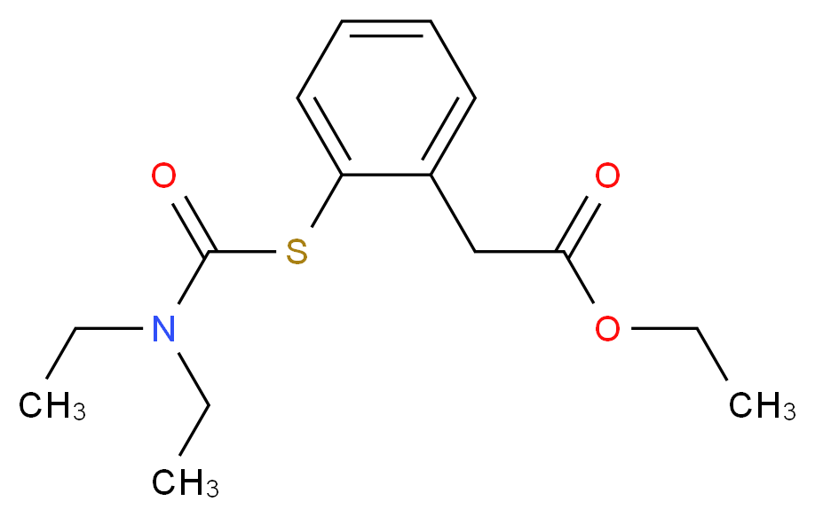 ethyl 2-{2-[(diethylcarbamoyl)sulfanyl]phenyl}acetate_分子结构_CAS_1076198-03-2