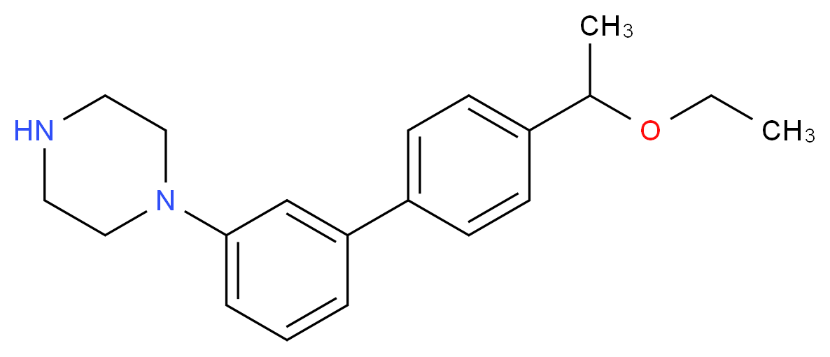 1-[4'-(1-ethoxyethyl)biphenyl-3-yl]piperazine_分子结构_CAS_)