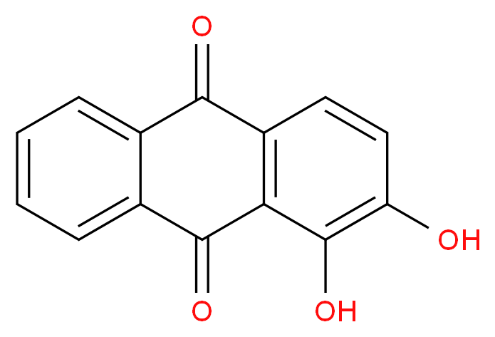 1,2-dihydroxy-9,10-dihydroanthracene-9,10-dione_分子结构_CAS_72-48-0