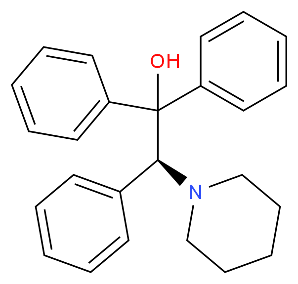 (S)-(+)-2-哌啶基-1,1,2-三苯基乙醇_分子结构_CAS_869495-24-9)