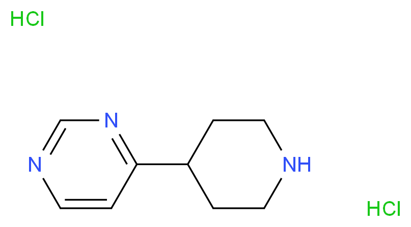 4-Piperidin-4-yl-pyrimidine dihydrochloride_分子结构_CAS_1185304-08-8)