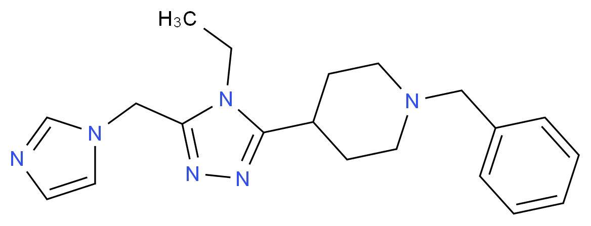 1-benzyl-4-[4-ethyl-5-(1H-imidazol-1-ylmethyl)-4H-1,2,4-triazol-3-yl]piperidine_分子结构_CAS_)