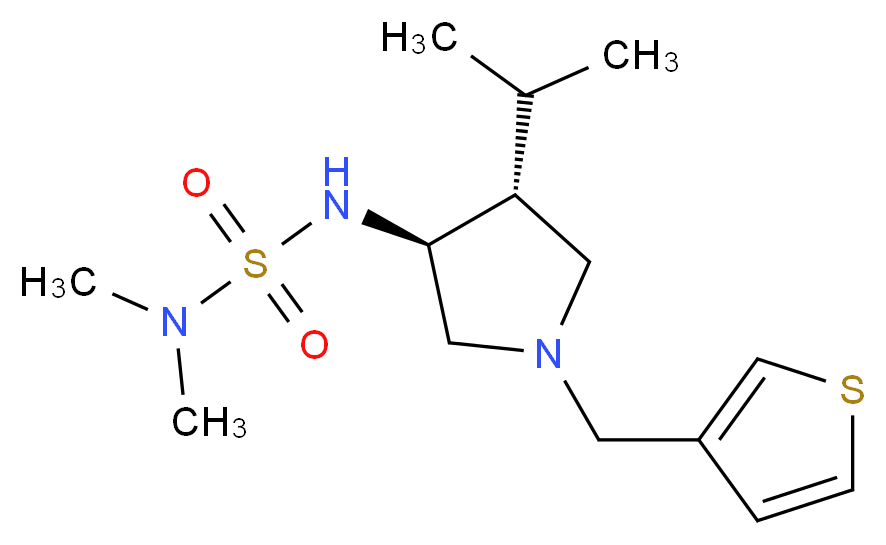 N'-[(3S*,4R*)-4-isopropyl-1-(3-thienylmethyl)-3-pyrrolidinyl]-N,N-dimethylsulfamide_分子结构_CAS_)