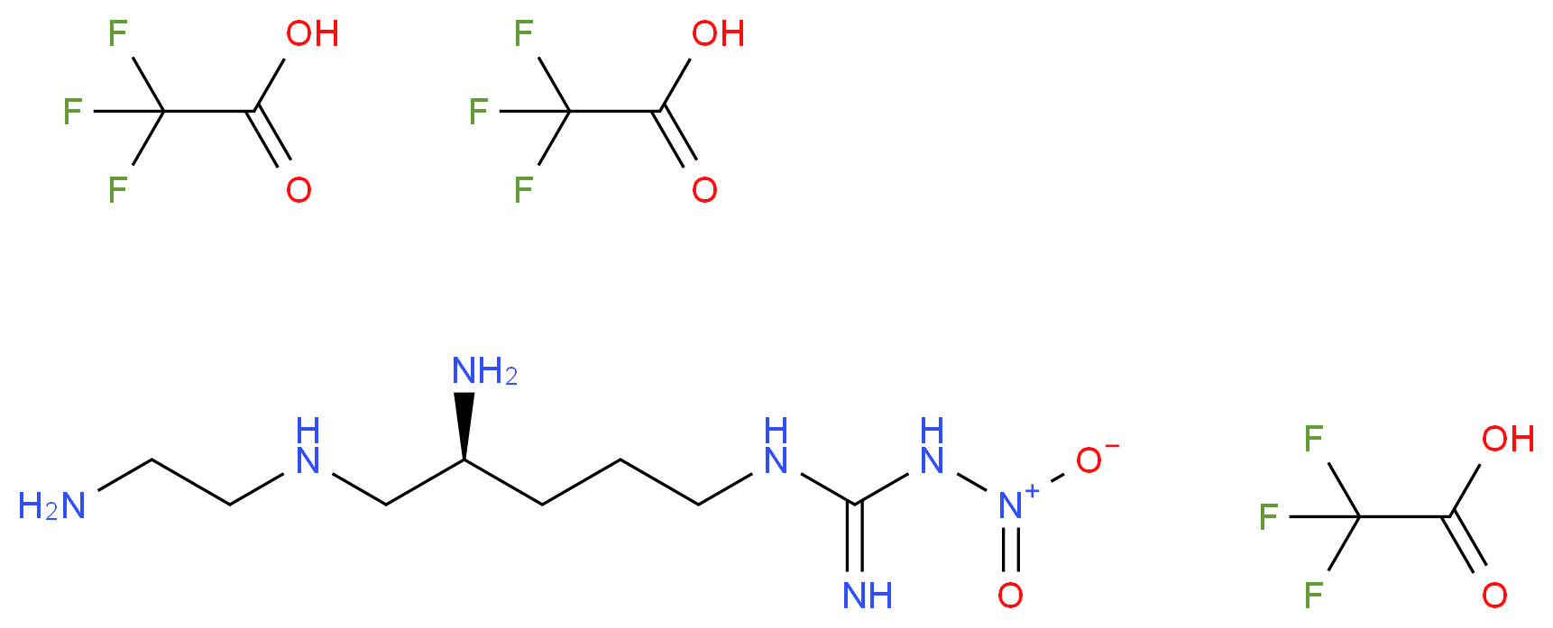 N-[(4S)-4-amino-5-[(2-aminoethyl)amino]pentyl]-N′-nitroguanidine tris(trifluoroacetate) salt_分子结构_CAS_357965-99-2)