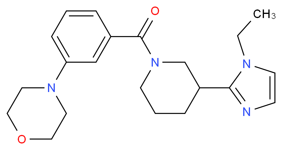 4-(3-{[3-(1-ethyl-1H-imidazol-2-yl)-1-piperidinyl]carbonyl}phenyl)morpholine_分子结构_CAS_)