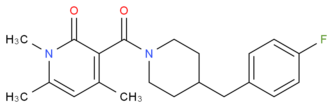 3-{[4-(4-fluorobenzyl)-1-piperidinyl]carbonyl}-1,4,6-trimethyl-2(1H)-pyridinone_分子结构_CAS_)