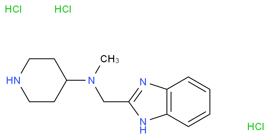N-(1H-1,3-benzodiazol-2-ylmethyl)-N-methylpiperidin-4-amine trihydrochloride_分子结构_CAS_)