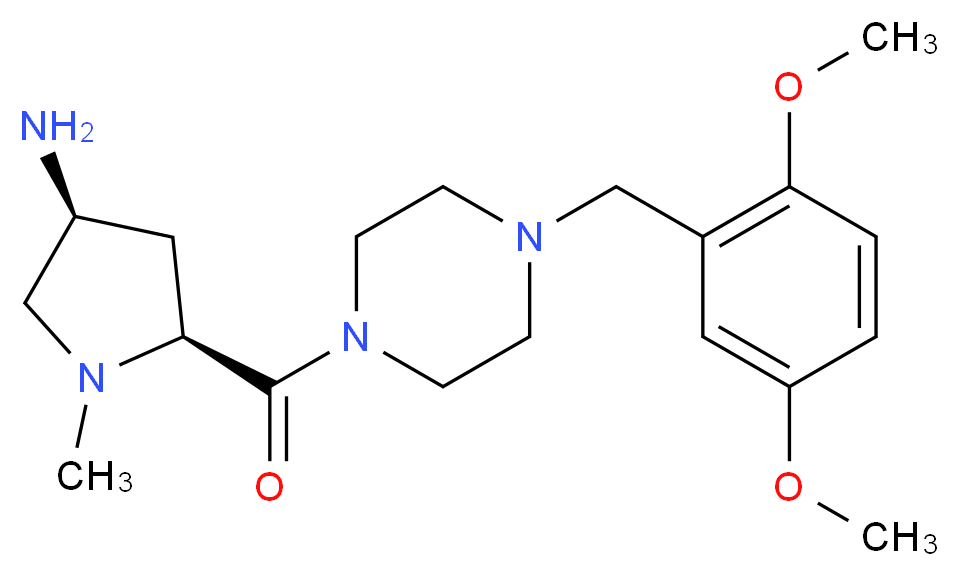 (3S,5S)-5-{[4-(2,5-dimethoxybenzyl)piperazin-1-yl]carbonyl}-1-methylpyrrolidin-3-amine_分子结构_CAS_)