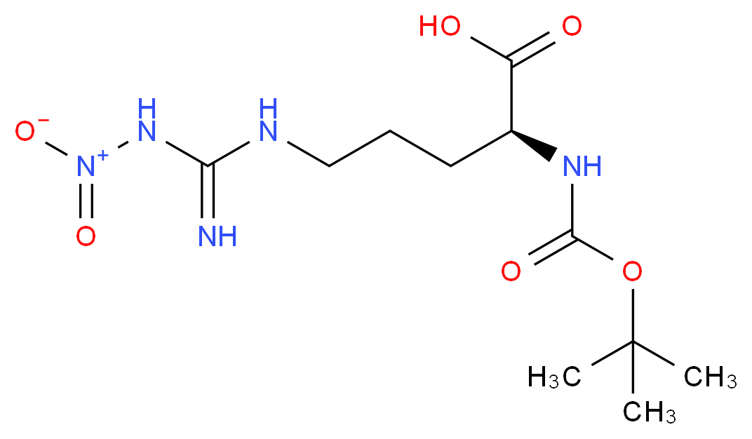 (2S)-2-{[(tert-butoxy)carbonyl]amino}-5-(1-nitrocarbamimidamido)pentanoic acid_分子结构_CAS_2188-18-3