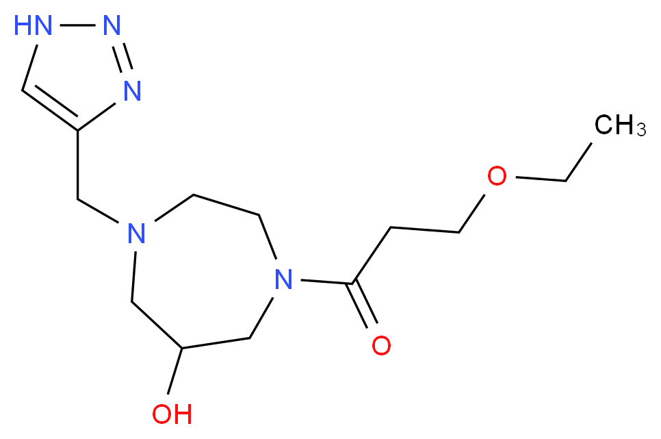 1-(3-ethoxypropanoyl)-4-(1H-1,2,3-triazol-4-ylmethyl)-1,4-diazepan-6-ol_分子结构_CAS_)