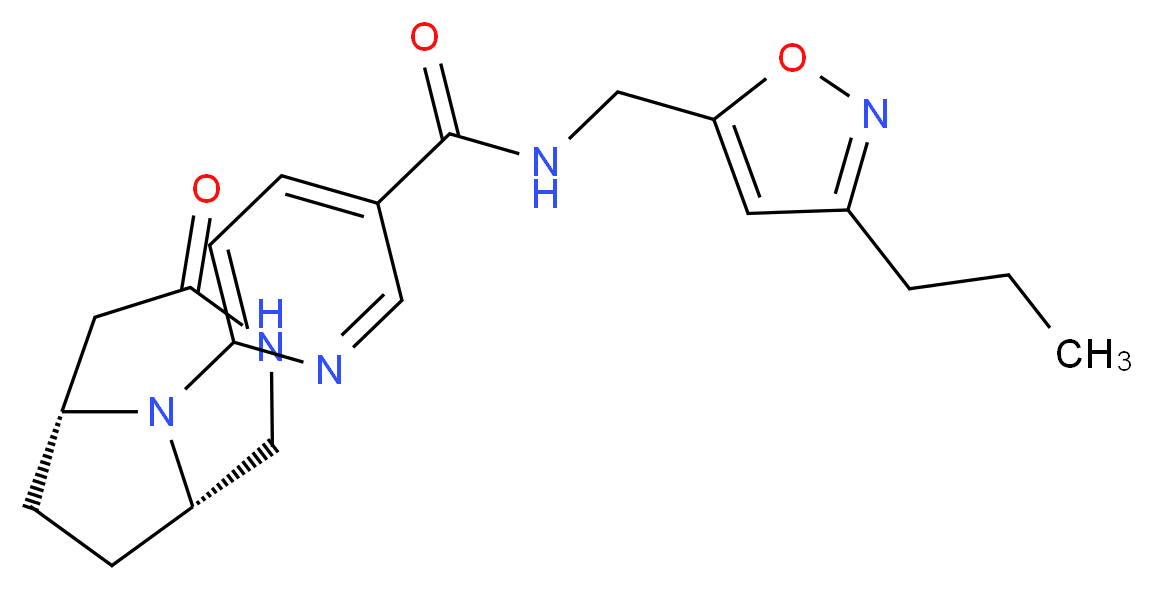 6-[(1S*,6R*)-4-oxo-3,9-diazabicyclo[4.2.1]non-9-yl]-N-[(3-propylisoxazol-5-yl)methyl]nicotinamide_分子结构_CAS_)