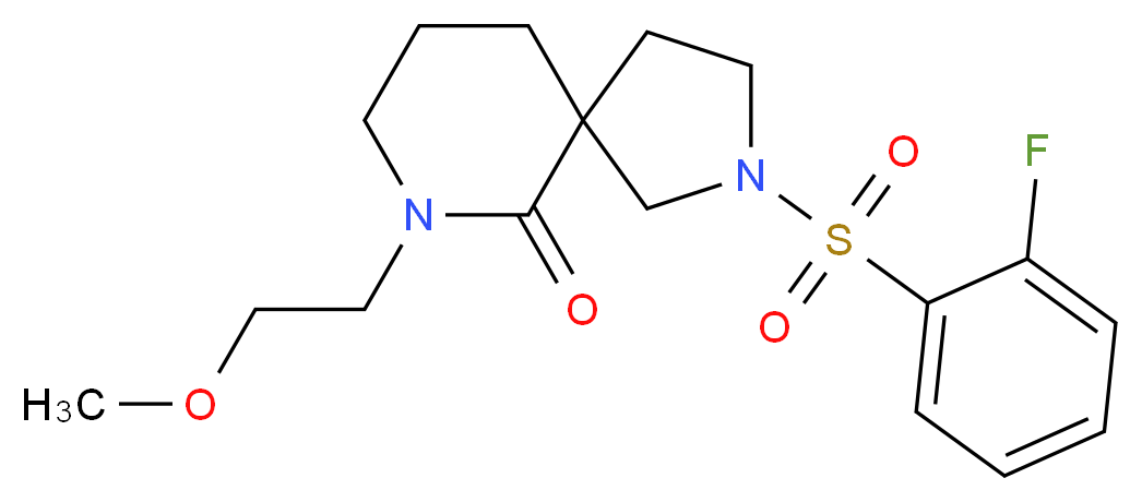 2-[(2-fluorophenyl)sulfonyl]-7-(2-methoxyethyl)-2,7-diazaspiro[4.5]decan-6-one_分子结构_CAS_)