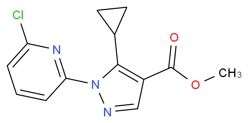 methyl 1-(6-chloropyridin-2-yl)-5-cyclopropyl-1H-pyrazole-4-carboxylate_分子结构_CAS_1150164-34-3