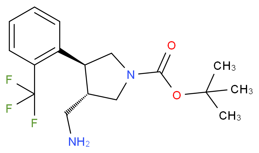 (3S,4S)-tert-butyl 3-(aminomethyl)-4-(2-(trifluoromethyl)phenyl)pyrrolidine-1-carboxylate_分子结构_CAS_1260617-21-7)