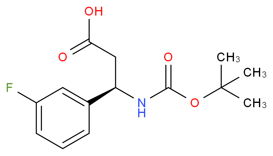 (R)-3-TERT-BUTOXYCARBONYLAMINO-3-(3-FLUORO-PHENYL)-PROPIONIC ACID_分子结构_CAS_500789-04-8)