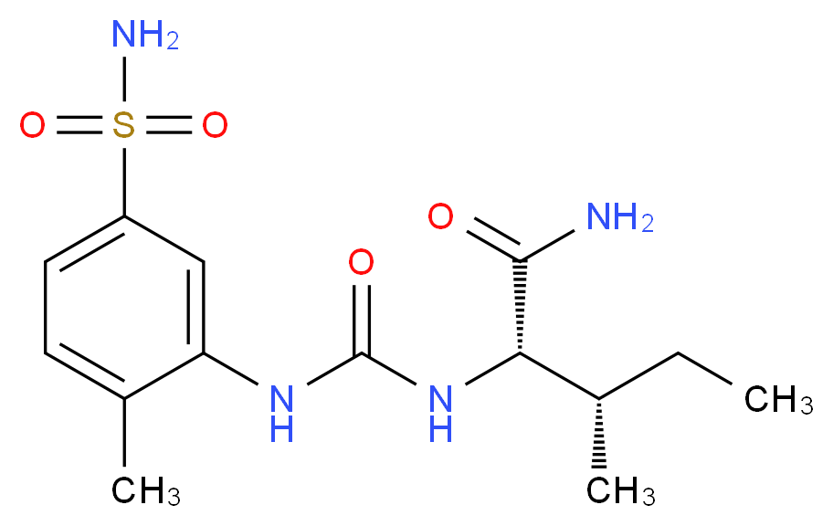 N~2~-({[5-(aminosulfonyl)-2-methylphenyl]amino}carbonyl)-L-isoleucinamide_分子结构_CAS_)
