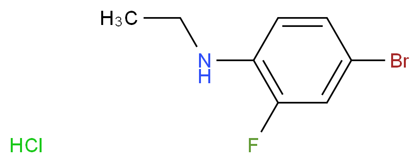 4-bromo-N-ethyl-2-fluoroaniline hydrochloride_分子结构_CAS_1215206-17-9