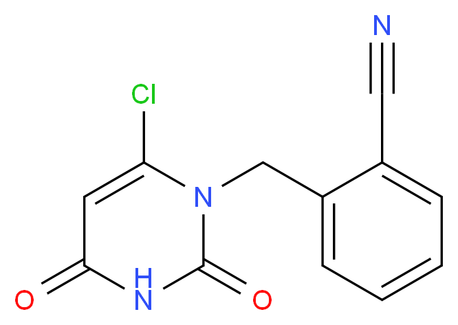 2-((6-Chloro-2,4-dioxo-3,4-dihydro-2H-pyrimidin-1-yl)methyl)benzonitrile_分子结构_CAS_)