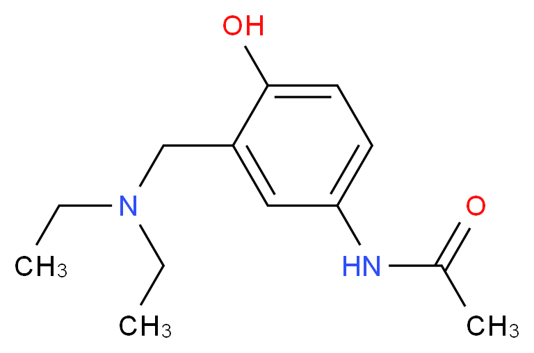 N-{3-[(diethylamino)methyl]-4-hydroxyphenyl}acetamide_分子结构_CAS_121-78-8