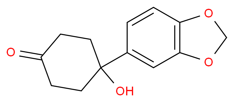 4-(2H-1,3-benzodioxol-5-yl)-4-hydroxycyclohexan-1-one_分子结构_CAS_150019-57-1