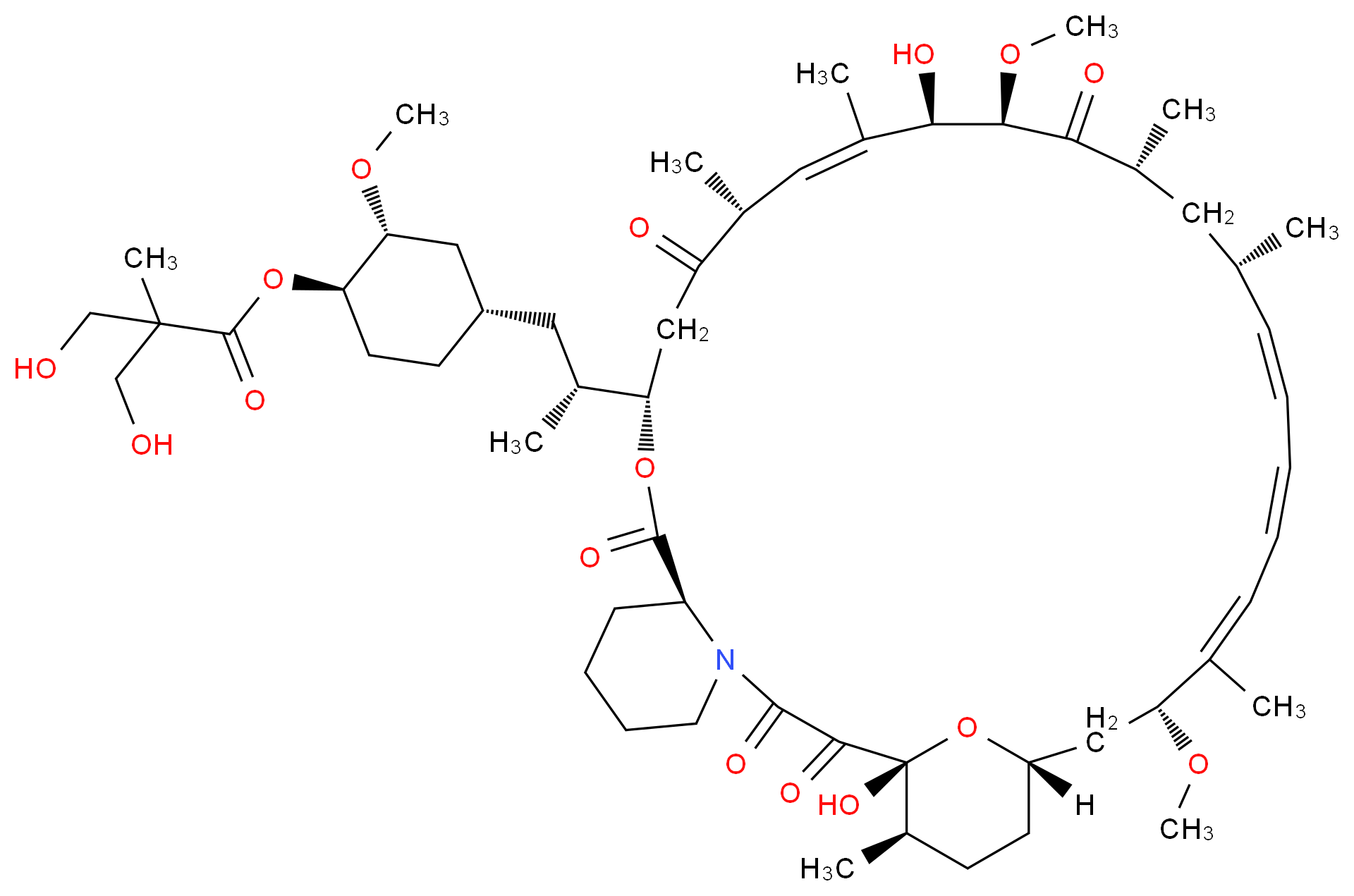 Temsirolimus (~90%)_分子结构_CAS_162635-04-3)