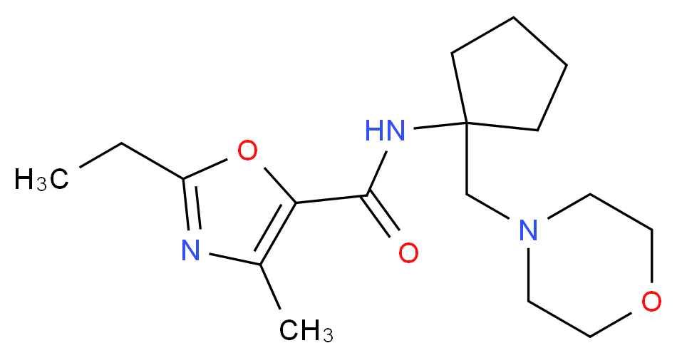2-ethyl-4-methyl-N-[1-(morpholin-4-ylmethyl)cyclopentyl]-1,3-oxazole-5-carboxamide_分子结构_CAS_)