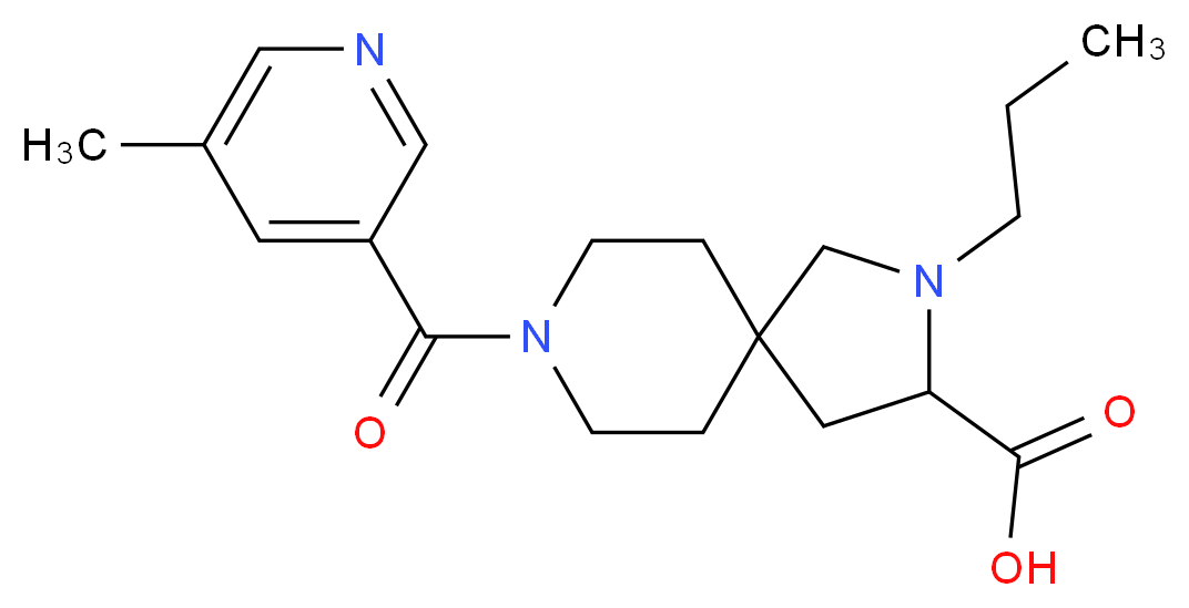 8-[(5-methyl-3-pyridinyl)carbonyl]-2-propyl-2,8-diazaspiro[4.5]decane-3-carboxylic acid_分子结构_CAS_)