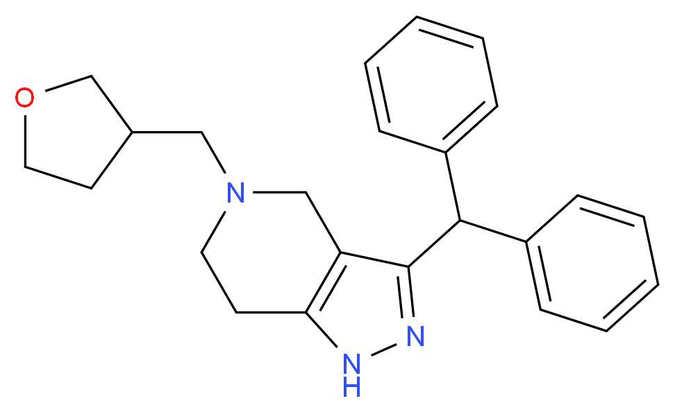 3-(diphenylmethyl)-5-(tetrahydro-3-furanylmethyl)-4,5,6,7-tetrahydro-1H-pyrazolo[4,3-c]pyridine_分子结构_CAS_)