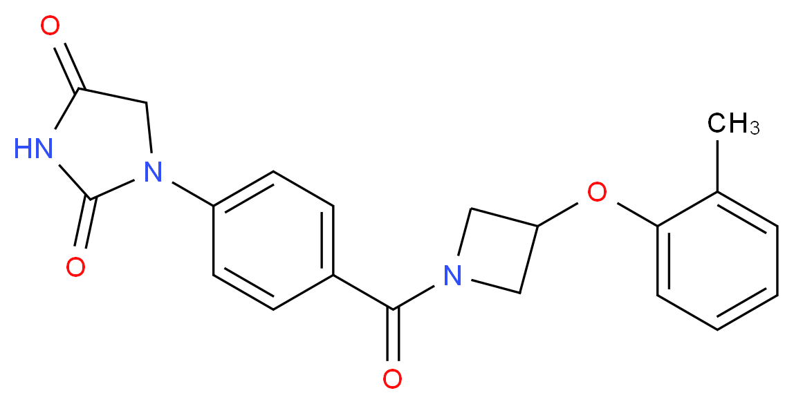1-(4-{[3-(2-methylphenoxy)-1-azetidinyl]carbonyl}phenyl)-2,4-imidazolidinedione_分子结构_CAS_)