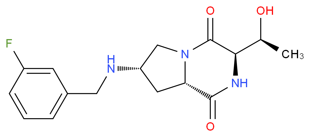 (3R,7S,8aS)-7-[(3-fluorobenzyl)amino]-3-[(1S)-1-hydroxyethyl]hexahydropyrrolo[1,2-a]pyrazine-1,4-dione_分子结构_CAS_)