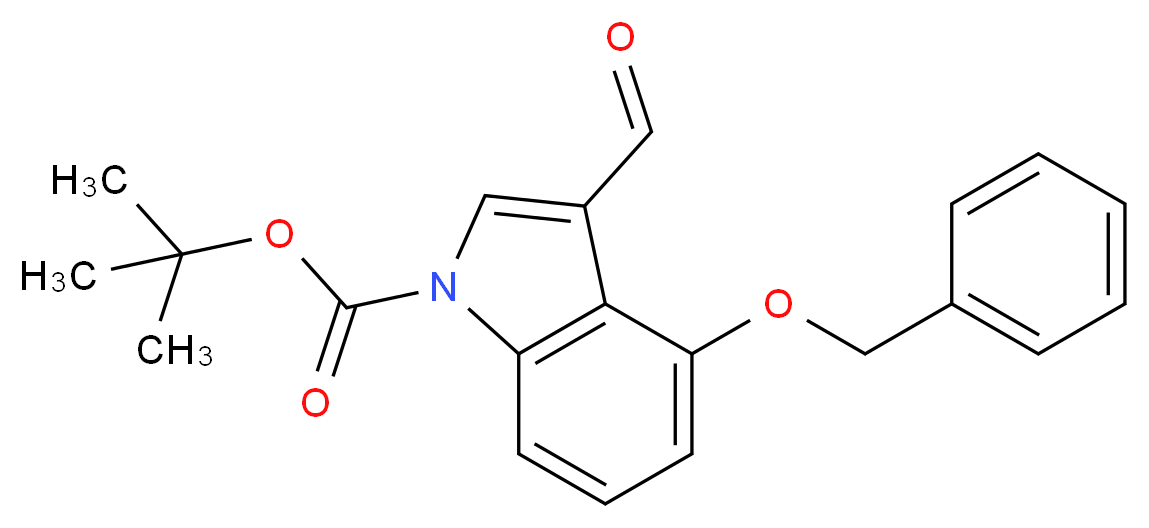 tert-butyl 4-(benzyloxy)-3-formyl-1H-indole-1-carboxylate_分子结构_CAS_404888-01-3