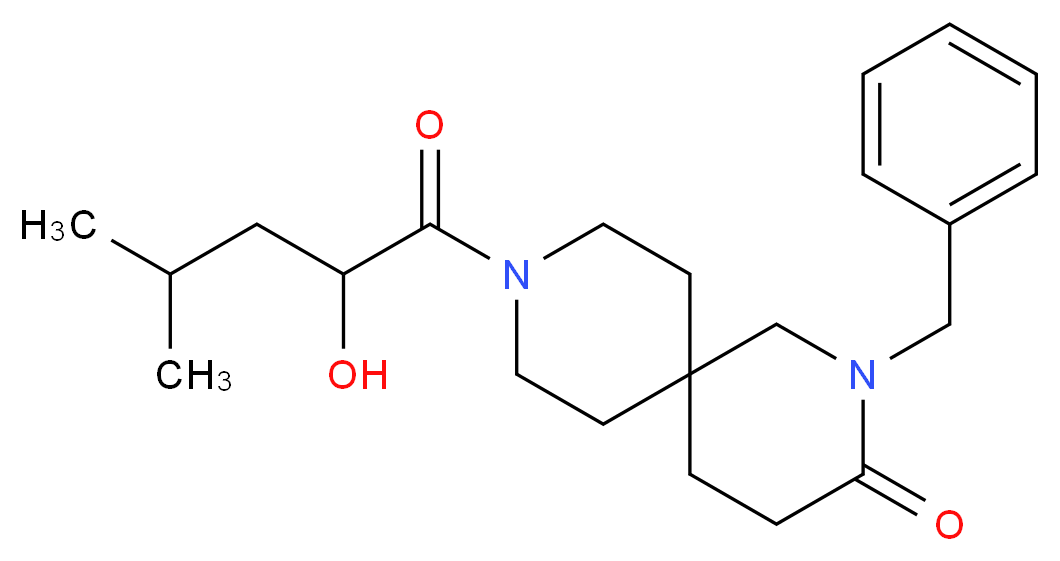 2-benzyl-9-(2-hydroxy-4-methylpentanoyl)-2,9-diazaspiro[5.5]undecan-3-one_分子结构_CAS_)
