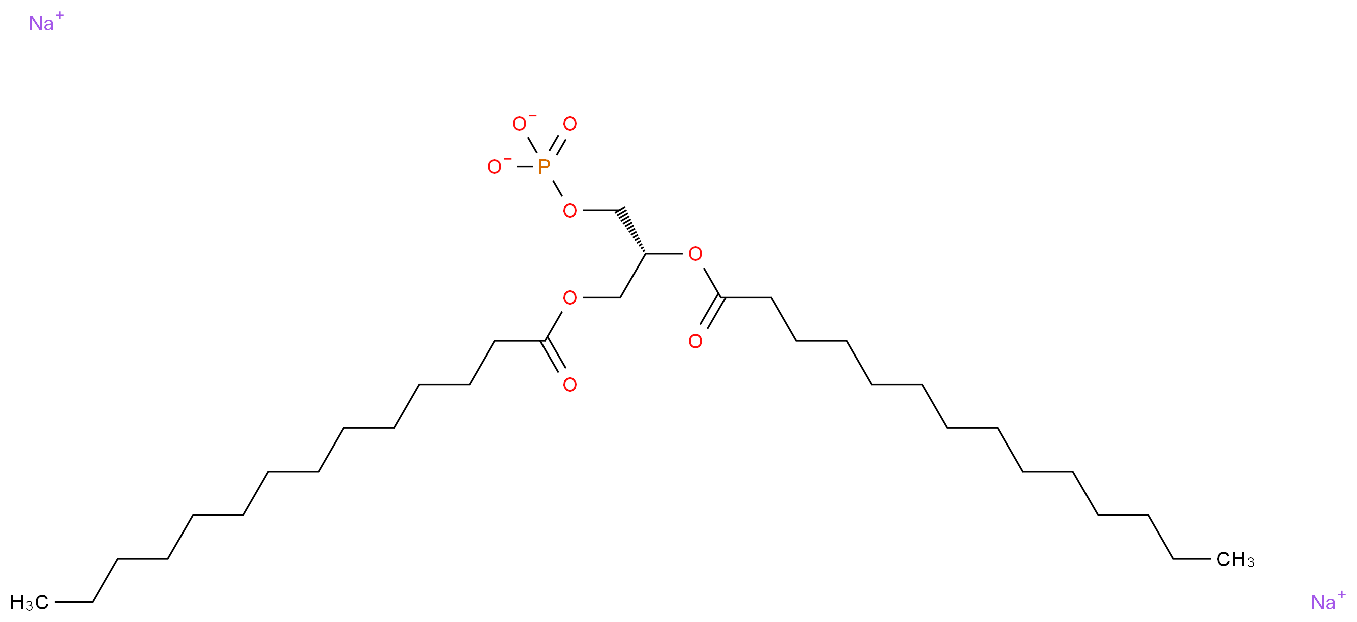 disodium (2R)-1-(phosphonatooxy)-3-(tetradecanoyloxy)propan-2-yl tetradecanoate_分子结构_CAS_28874-52-4