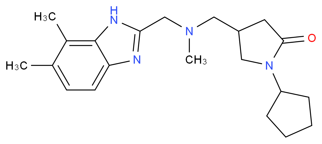 1-cyclopentyl-4-{[[(6,7-dimethyl-1H-benzimidazol-2-yl)methyl](methyl)amino]methyl}pyrrolidin-2-one_分子结构_CAS_)