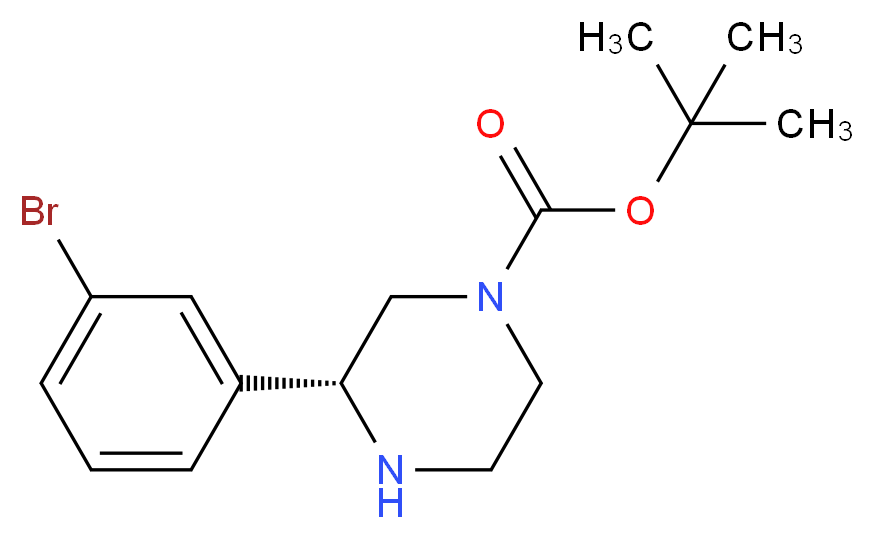 (R)-3-(3-BROMO-PHENYL)-PIPERAZINE-1-CARBOXYLIC ACID TERT-BUTYL ESTER_分子结构_CAS_1228569-34-3)