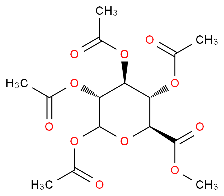 1,2,3,4-Tetra-O-acetyl-α,β-D-glucuronic Acid, Methyl Ester (mixture of anomers)_分子结构_CAS_3082-96-0)