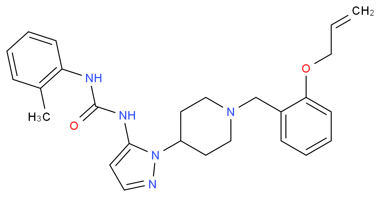N-(1-{1-[2-(allyloxy)benzyl]-4-piperidinyl}-1H-pyrazol-5-yl)-N'-(2-methylphenyl)urea_分子结构_CAS_)