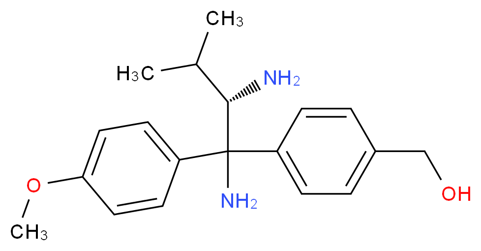 (S)-(-)-1,1-Bis(4-methoxyphenyl)-3-methyl-1,2-butanediamine_分子结构_CAS_148369-91-9)