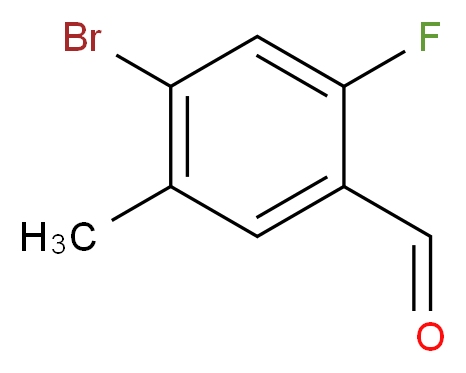 4-bromo-2-fluoro-5-methylbenzaldehyde_分子结构_CAS_916792-23-9