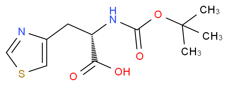 3-Thiazol-4-yl-D-alanine, N-BOC protected_分子结构_CAS_134107-69-0)