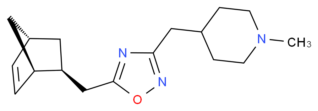 4-({5-[(1S*,2S*,4S*)-bicyclo[2.2.1]hept-5-en-2-ylmethyl]-1,2,4-oxadiazol-3-yl}methyl)-1-methylpiperidine_分子结构_CAS_)