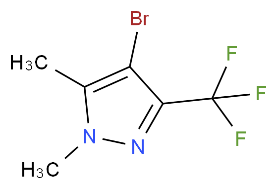 4-Bromo-1,5-dimethyl-3-(trifluoromethyl)-1H-pyrazole_分子结构_CAS_)