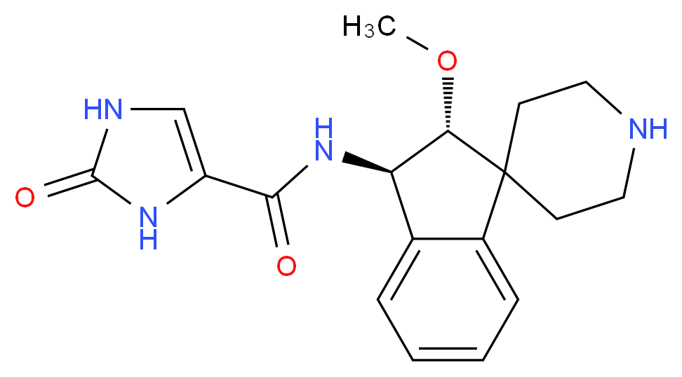 N-[(2R*,3R*)-2-methoxy-2,3-dihydrospiro[indene-1,4'-piperidin]-3-yl]-2-oxo-2,3-dihydro-1H-imidazole-4-carboxamide_分子结构_CAS_)