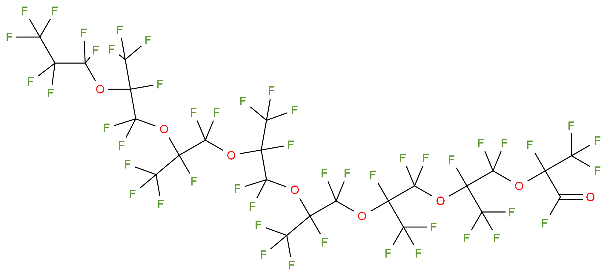 2,4,4,5,7,7,8,10,10,11,13,13,14,16,16,17,19,19,20,22,22,23,23,24,24,24-hexacosafluoro-2,5,8,11,14,17,20-heptakis(trifluoromethyl)-3,6,9,12,15,18,21-heptaoxatetracosanoyl fluoride_分子结构_CAS_13140-25-5