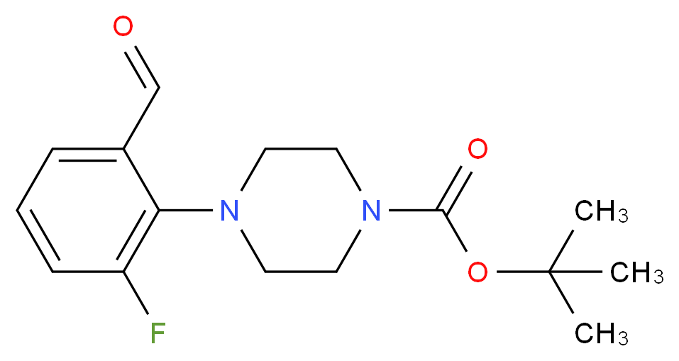 tert-Butyl 4-(2-fluoro-6-formylphenyl)piperazine-1-carboxylate_分子结构_CAS_851753-43-0)