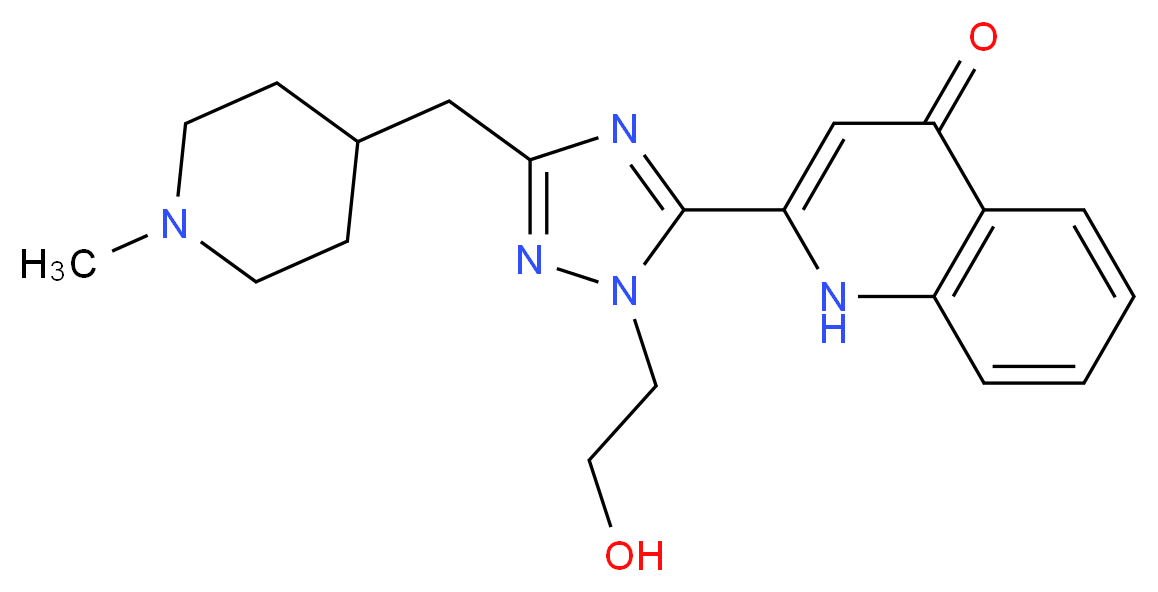 2-{1-(2-hydroxyethyl)-3-[(1-methylpiperidin-4-yl)methyl]-1H-1,2,4-triazol-5-yl}quinolin-4(1H)-one_分子结构_CAS_)